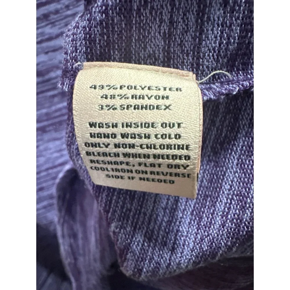 Juicy Couture women’s size XL purple space dye long sleeve cut out front top - Picture 4 of 5